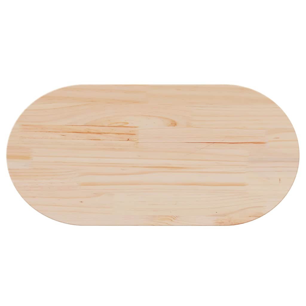 bordplade 80x40x2,5 cm massivt træ ovalt fyrretræ