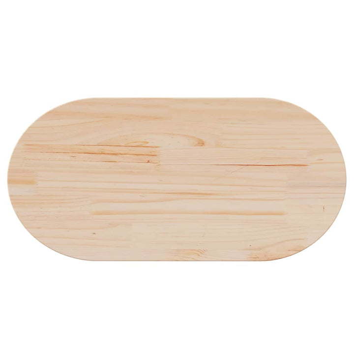 bordplade 80x40x2,5 cm massivt træ ovalt fyrretræ