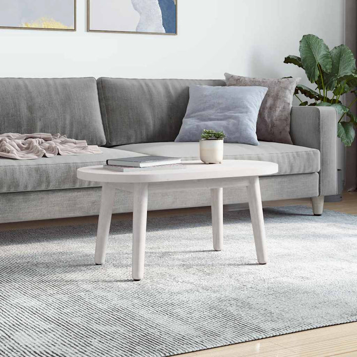 bordplade 80x40x2,5 cm oval massivt fyrretræ hvid