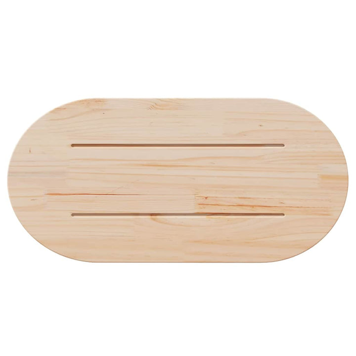 bordplade 80x40x2,5 cm oval massivt fyrretræ hvid