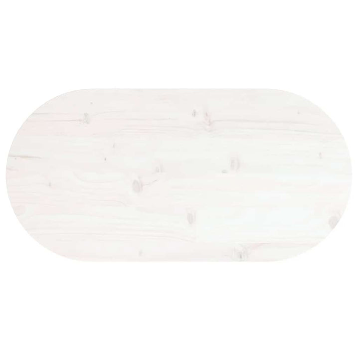 bordplade 80x40x2,5 cm oval massivt fyrretræ hvid