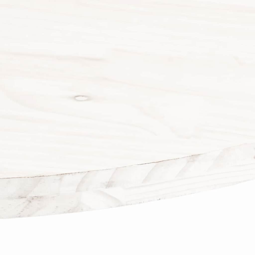 bordplade 80x40x2,5 cm oval massivt fyrretræ hvid