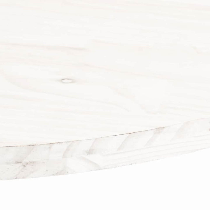 bordplade 80x40x2,5 cm oval massivt fyrretræ hvid