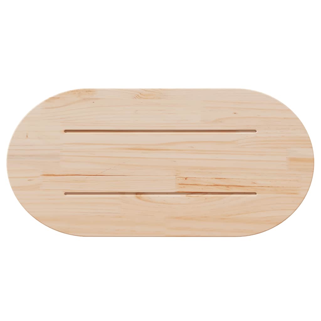 bordplade 90x45x2,5 cm massivt træ ovalt fyrretræ