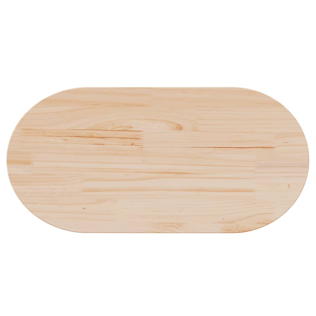 bordplade 90x45x2,5 cm massivt træ ovalt fyrretræ
