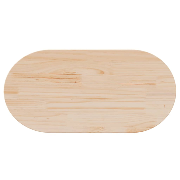 bordplade 90x45x2,5 cm massivt træ ovalt fyrretræ
