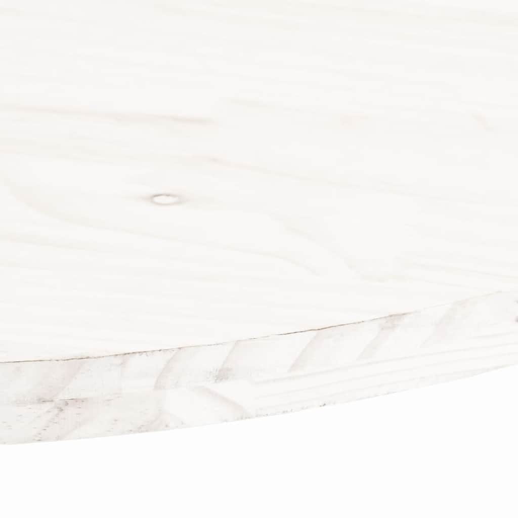bordplade 90x45x2,5 cm oval massivt fyrretræ hvid