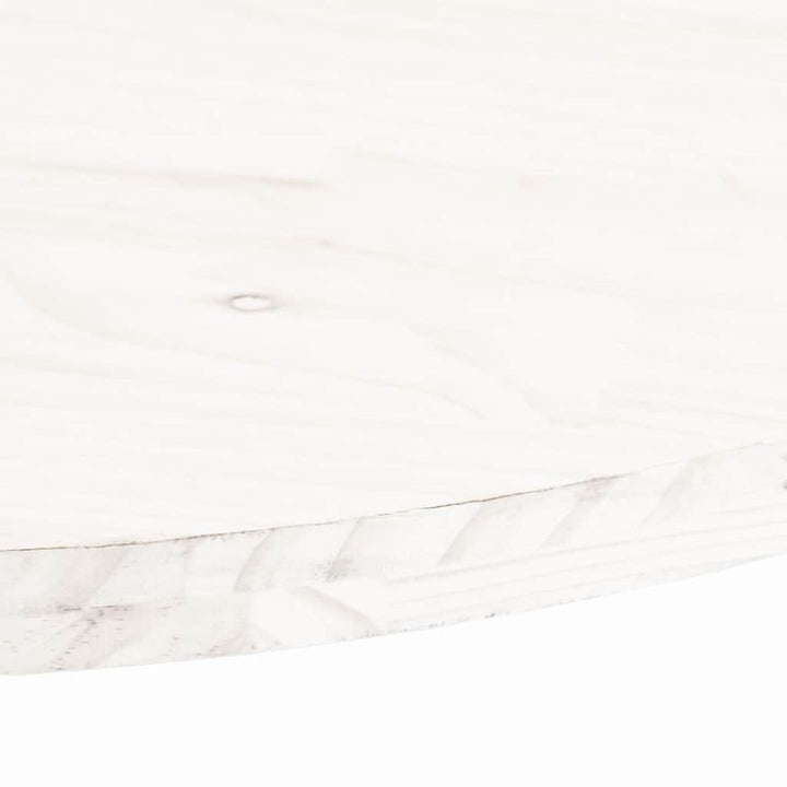 bordplade 90x45x2,5 cm oval massivt fyrretræ hvid