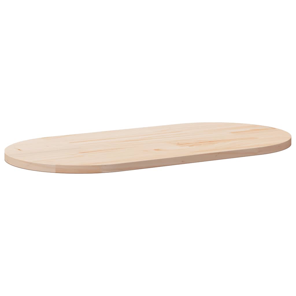 bordplade 100x50x2,5 cm massivt træ ovalt fyrretræ