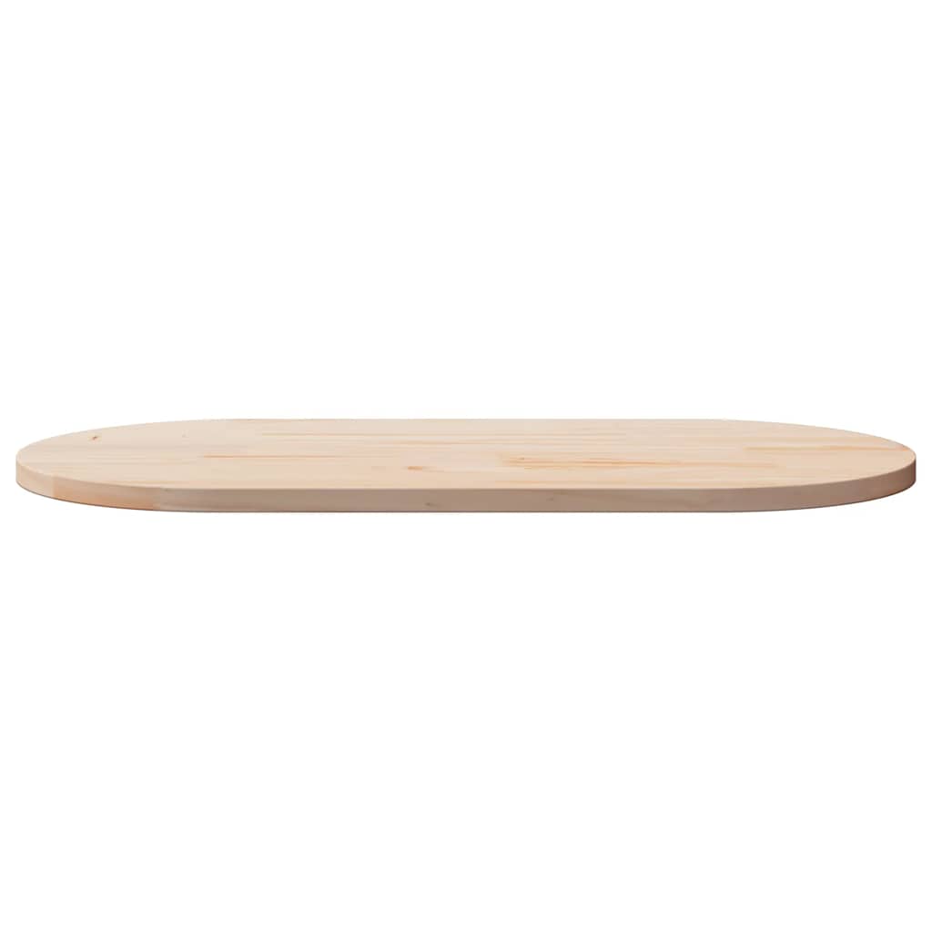 bordplade 100x50x2,5 cm massivt træ ovalt fyrretræ