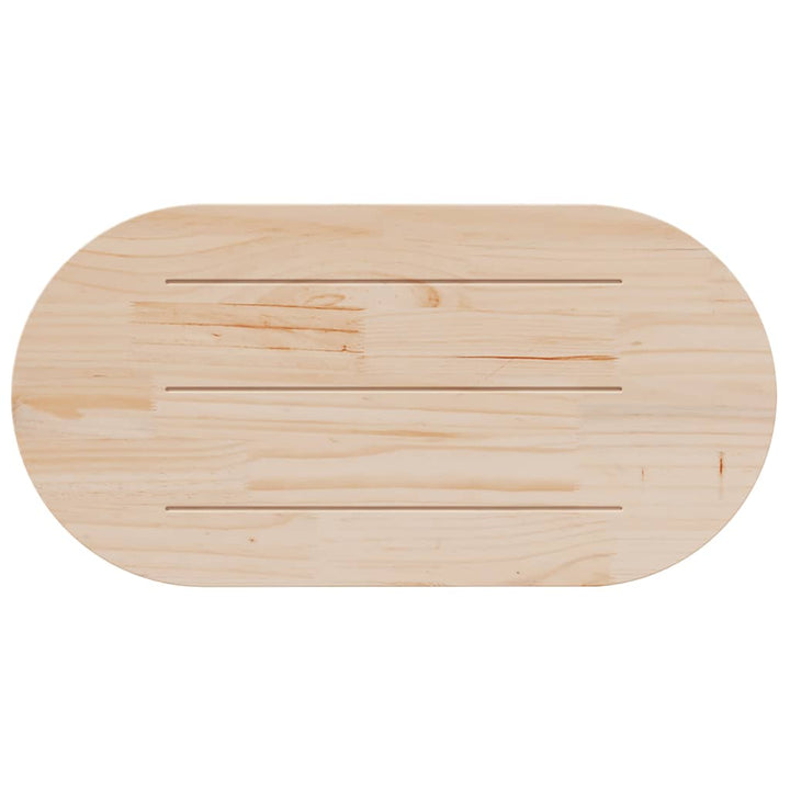 bordplade 100x50x2,5 cm massivt træ ovalt fyrretræ