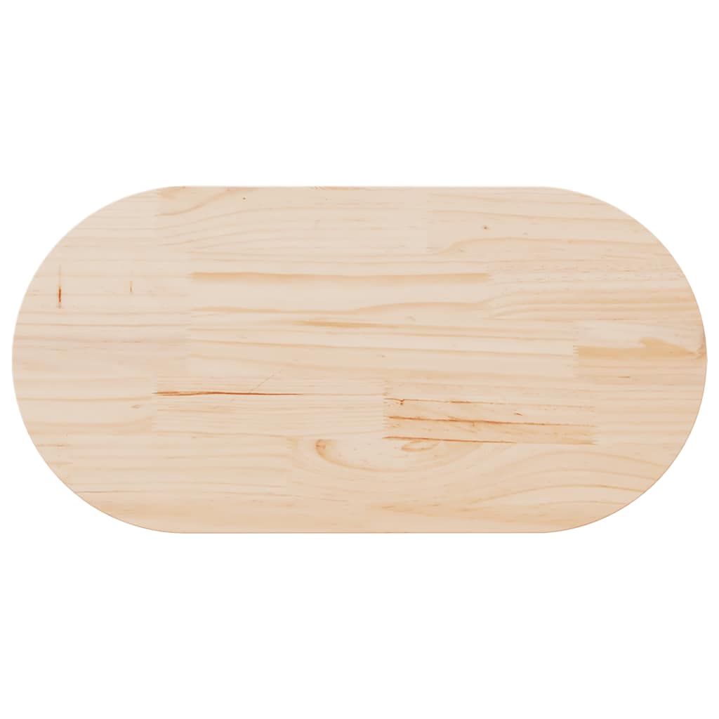 bordplade 100x50x2,5 cm massivt træ ovalt fyrretræ
