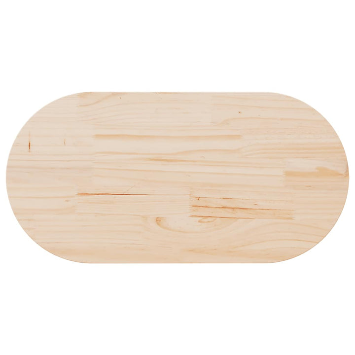 bordplade 100x50x2,5 cm massivt træ ovalt fyrretræ
