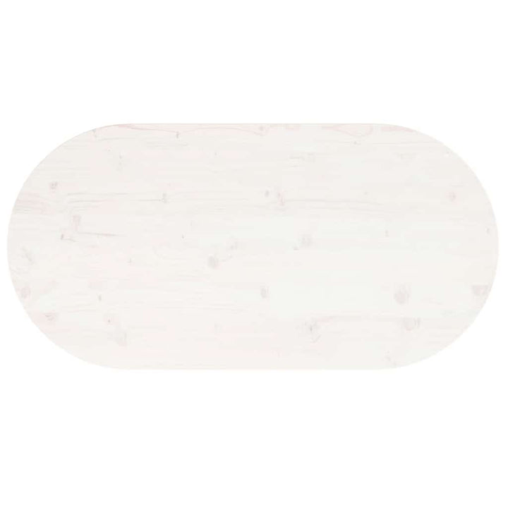 bordplade 100x50x2,5 cm oval massivt fyrretræ hvid