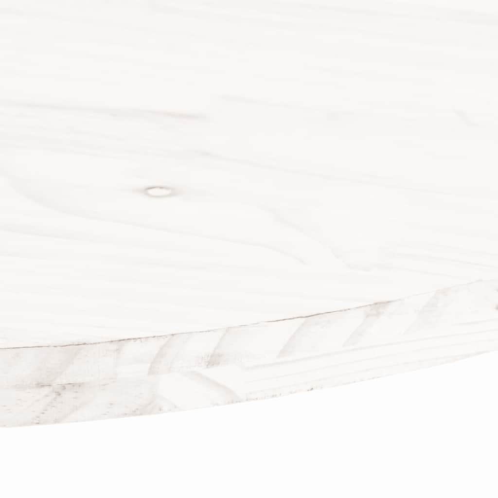 bordplade 100x50x2,5 cm oval massivt fyrretræ hvid