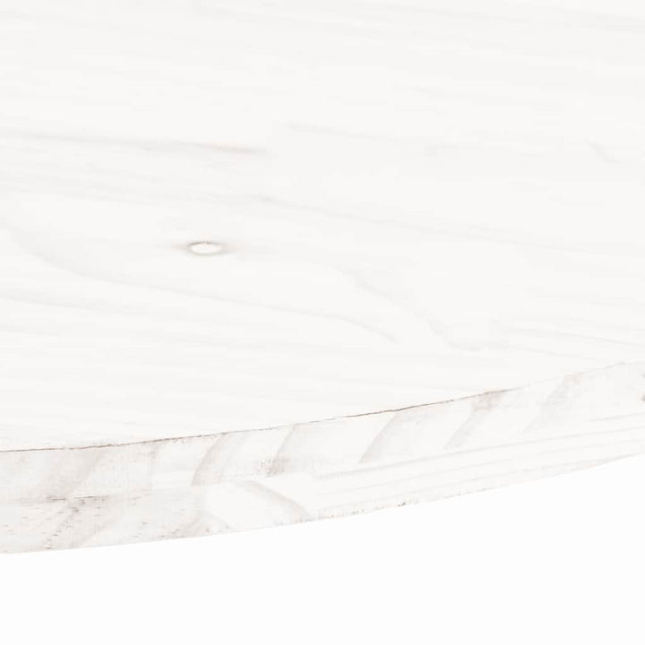 bordplade 100x50x2,5 cm oval massivt fyrretræ hvid