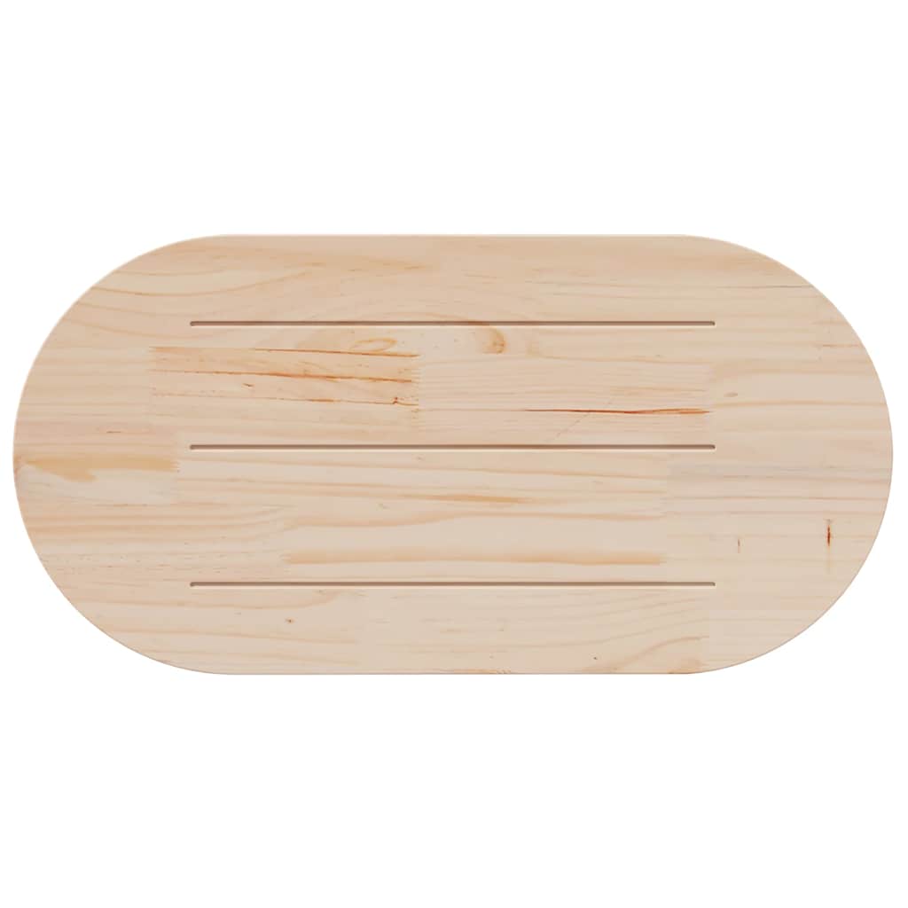 bordplade 110x50x2,5 cm oval massivt fyrretræ hvid