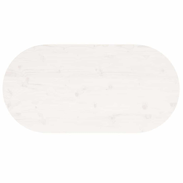 bordplade 110x50x2,5 cm oval massivt fyrretræ hvid