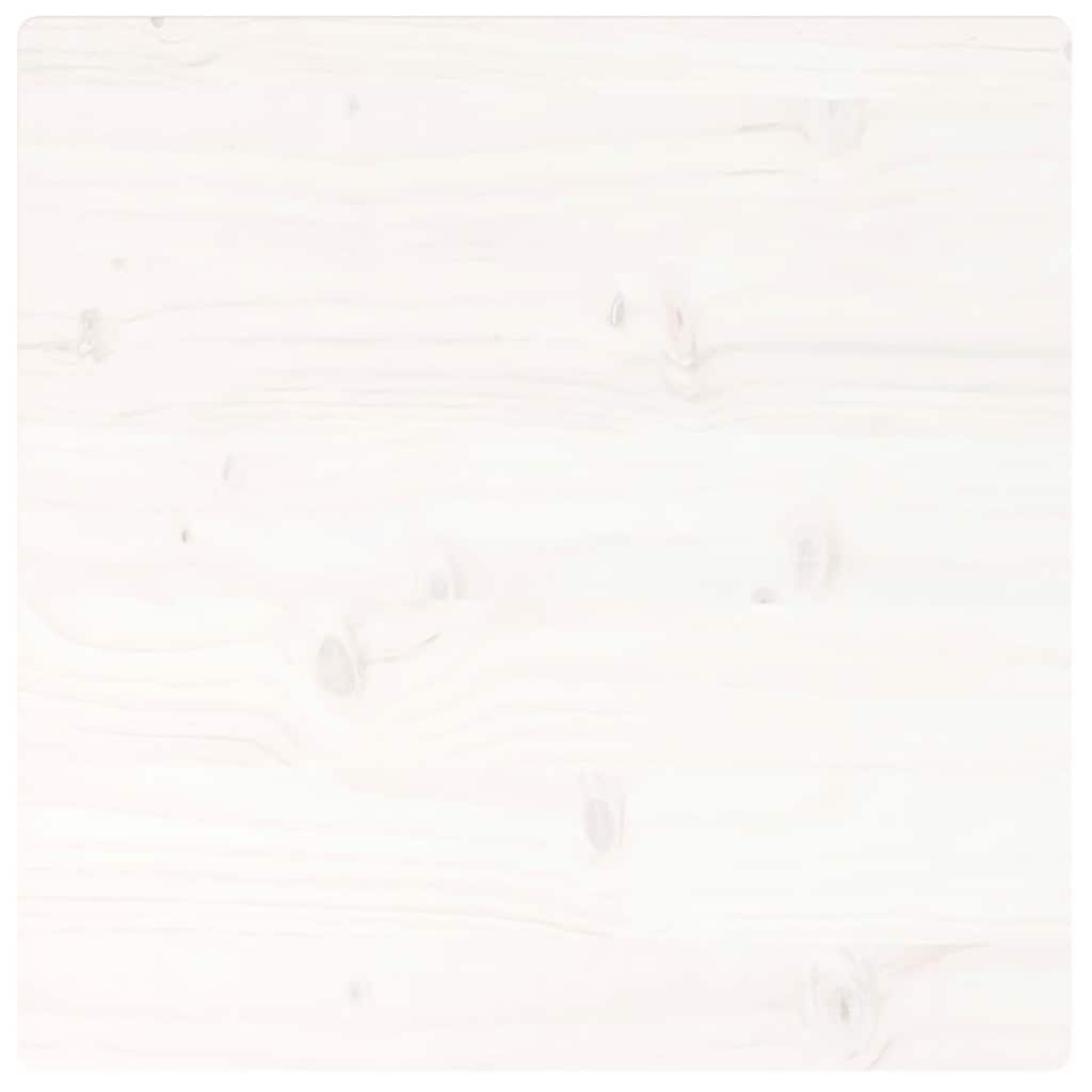 bordplade 60x60x2,5 cm firkantet massivt fyrretræ hvid