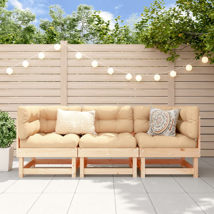 loungesæt til haven 3 dele massivt fyrretræ