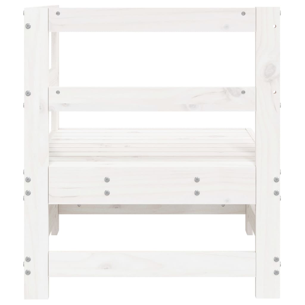 hjørnemodul til havesofa massivt fyrretræ hvid