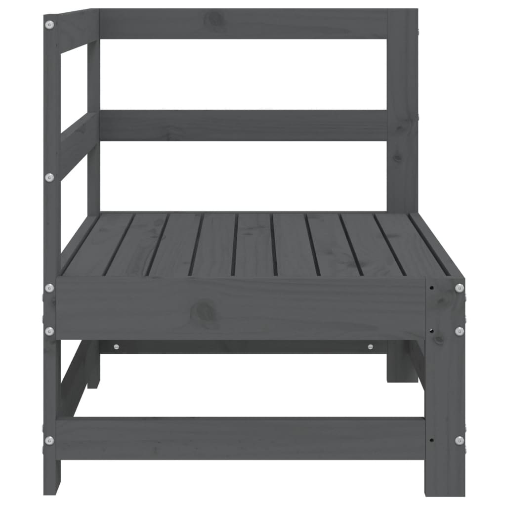 hjørnemodul til havesofa massivt fyrretræ grå