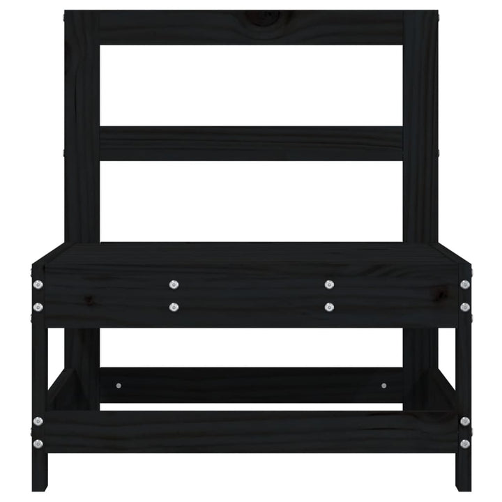 midtermodul til havesofa massivt fyrretræ sort