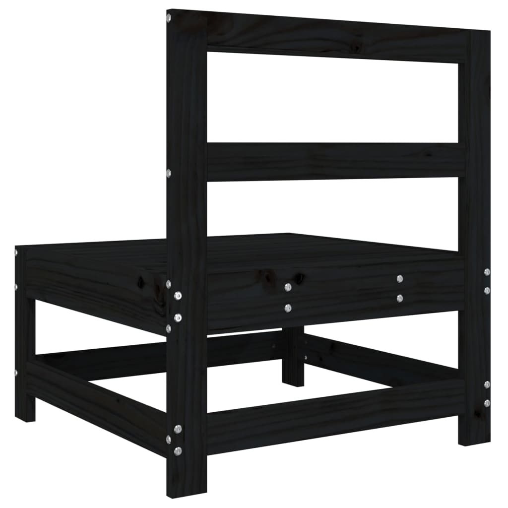 midtermodul til havesofa massivt fyrretræ sort