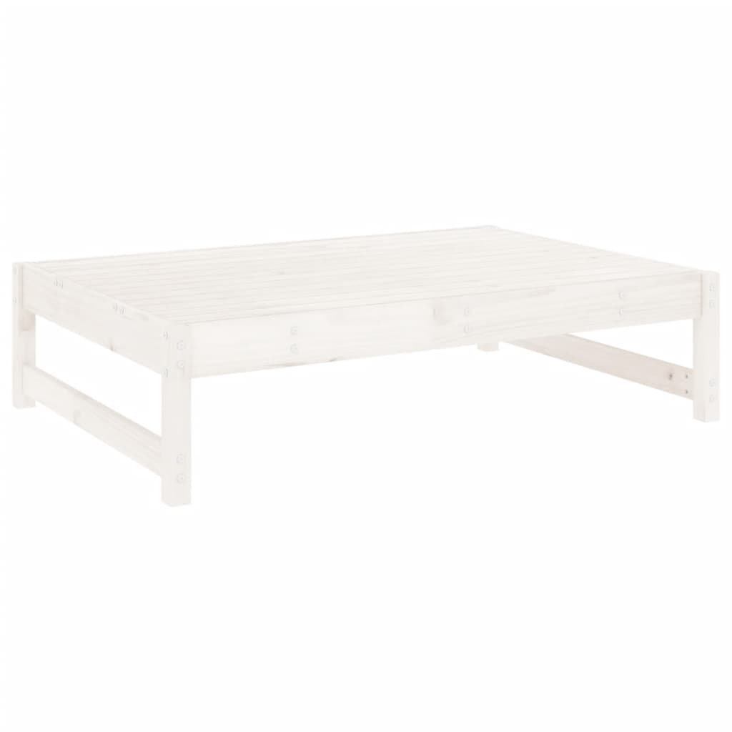 udendørs fodskammel 120x80 cm massivt fyrretræ hvid
