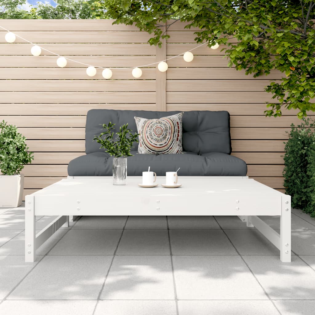 udendørs fodskammel 120x80 cm massivt fyrretræ hvid
