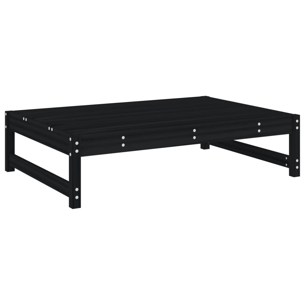 udendørs fodskammel 120x80 cm massivt fyrretræ sort