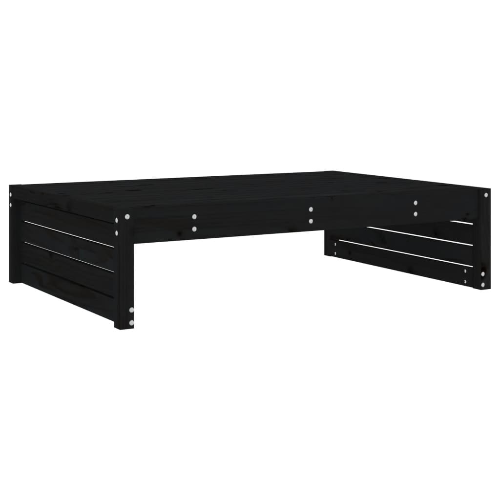 udendørs fodskammel 120x80 cm massivt fyrretræ sort