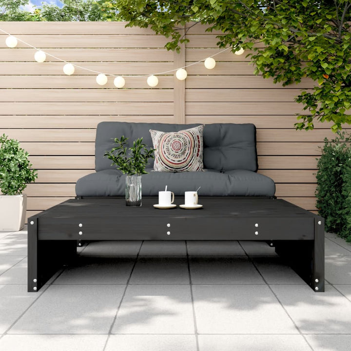 udendørs fodskammel 120x80 cm massivt fyrretræ sort