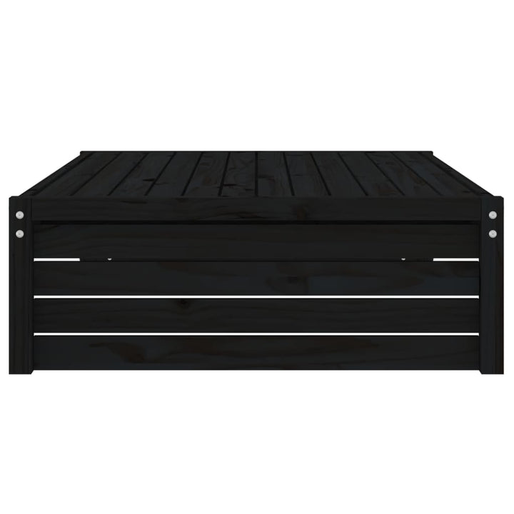 udendørs fodskammel 120x80 cm massivt fyrretræ sort