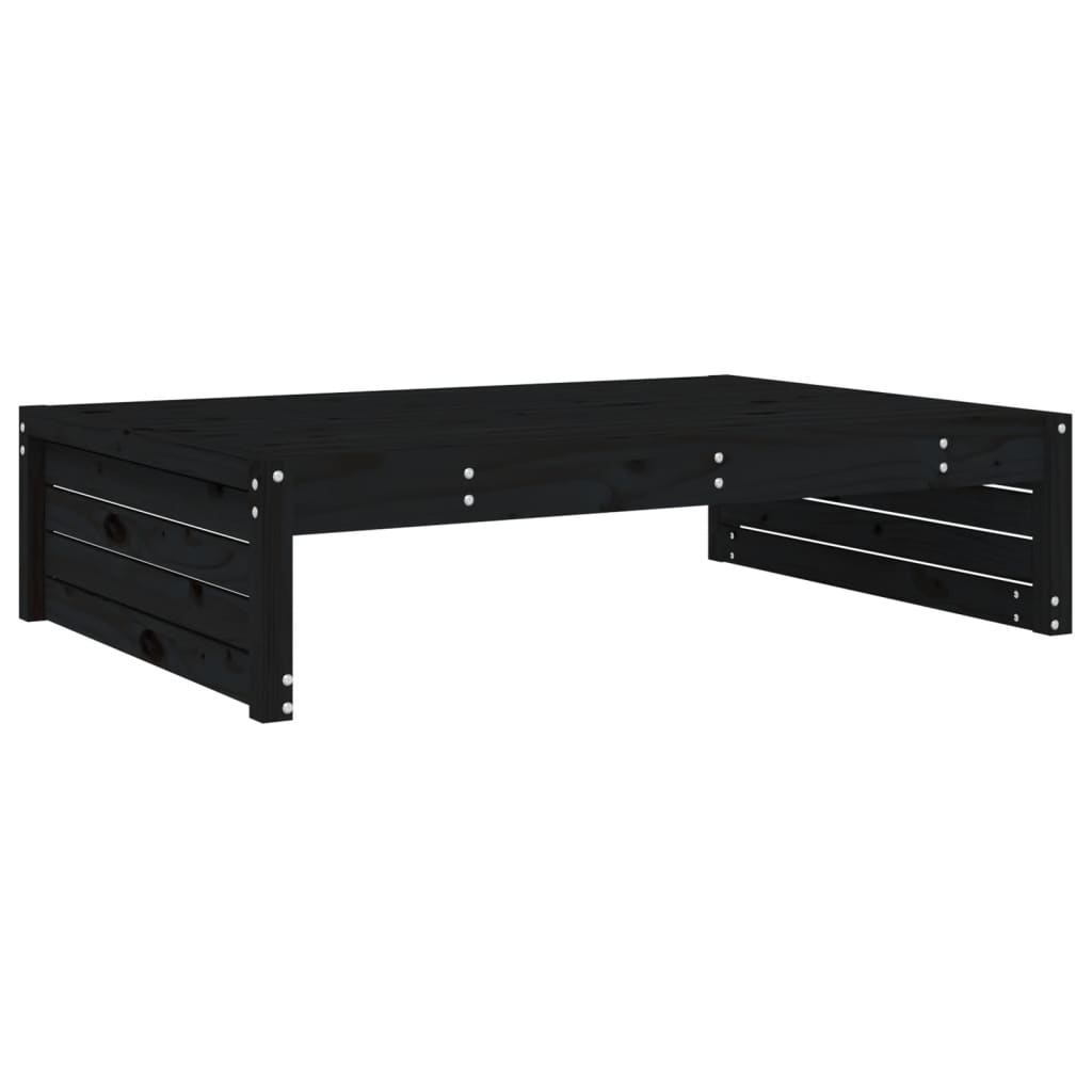 udendørs fodskammel 120x80 cm massivt fyrretræ sort