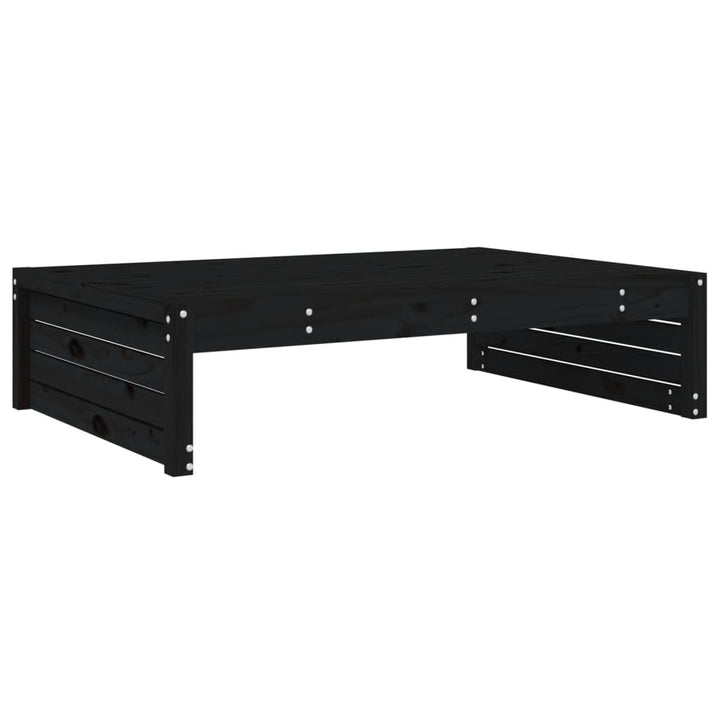 udendørs fodskammel 120x80 cm massivt fyrretræ sort
