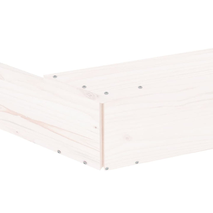 sandkasse med sæder ottekantet massivt fyrretræ hvid