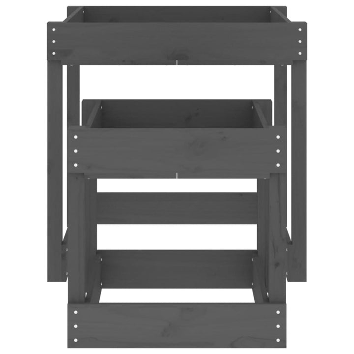 sandborde 2 stk. massivt fyrretræ grå