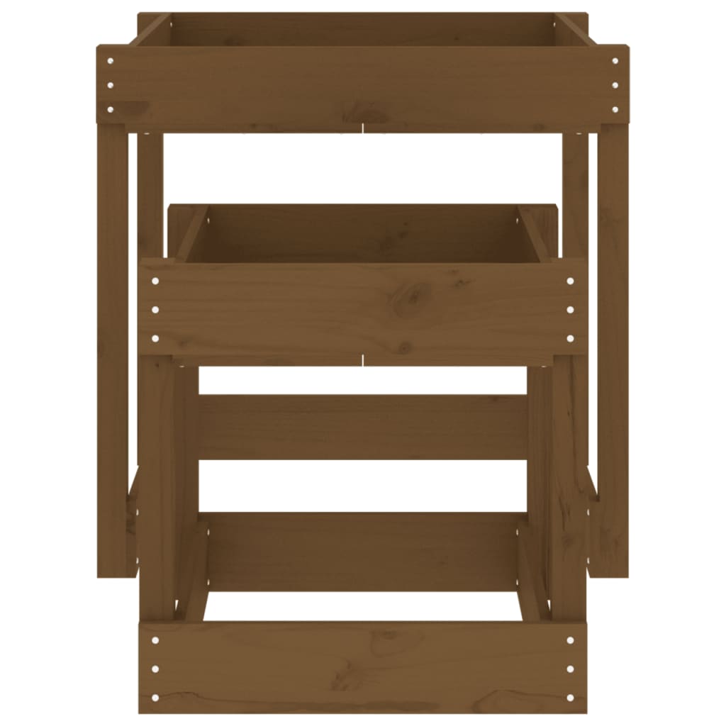 sandborde 2 stk. massivt fyrretræ gyldenbrun