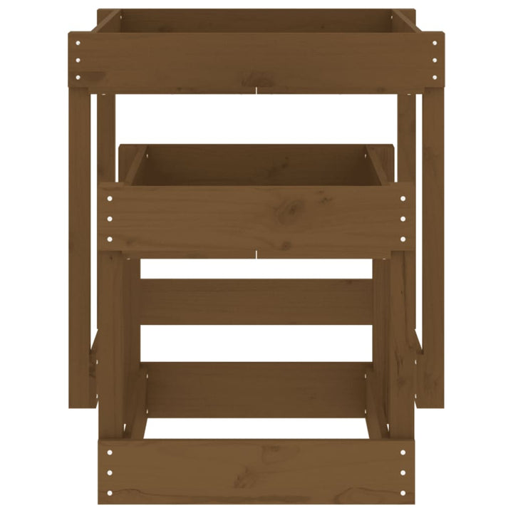 sandborde 2 stk. massivt fyrretræ gyldenbrun