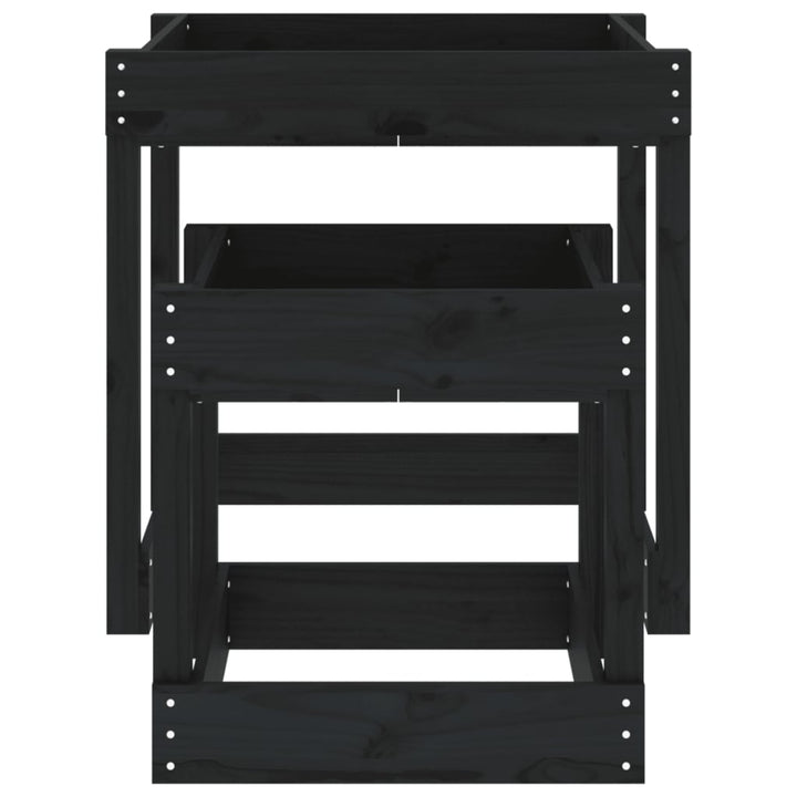 sandborde 2 stk. massivt fyrretræ sort