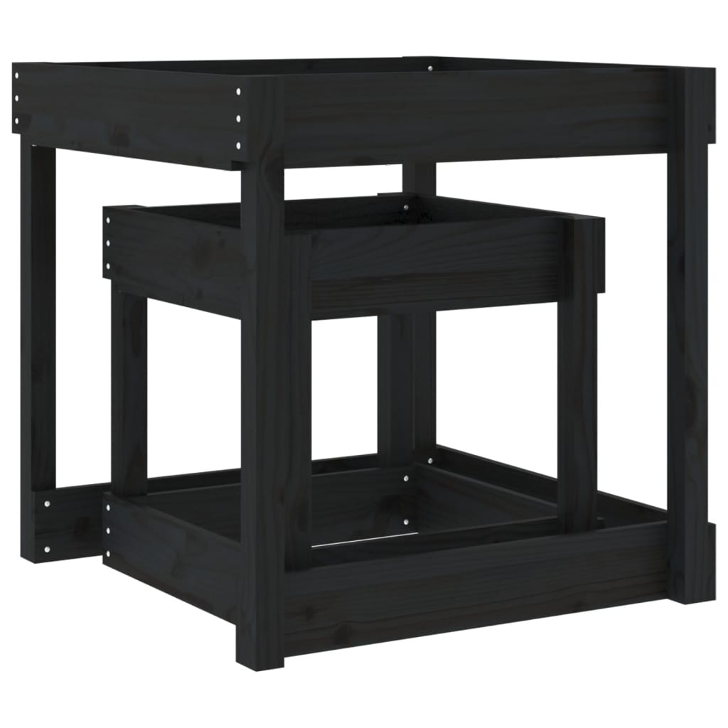 sandborde 2 stk. massivt fyrretræ sort