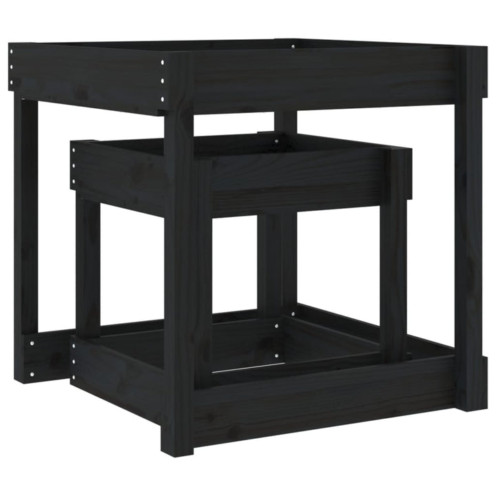 sandborde 2 stk. massivt fyrretræ sort