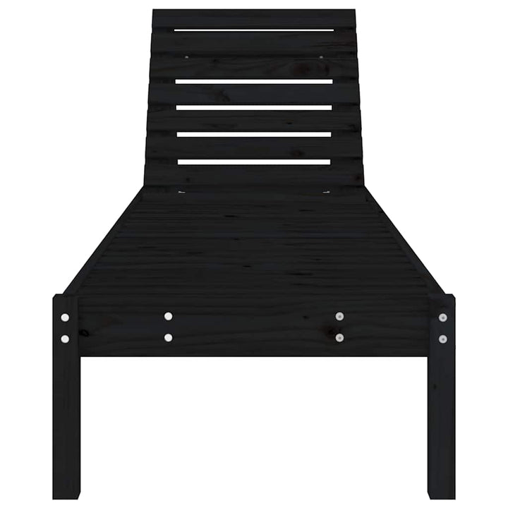 liggestole 2 stk. 199,5x60x74 cm massivt fyrretræ sort