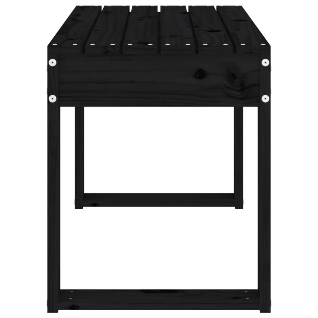 havebænk 80x38x45 cm massivt fyrretræ sort