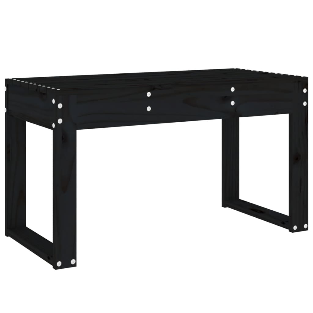 havebænk 80x38x45 cm massivt fyrretræ sort
