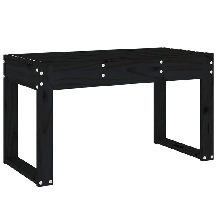 havebænk 80x38x45 cm massivt fyrretræ sort
