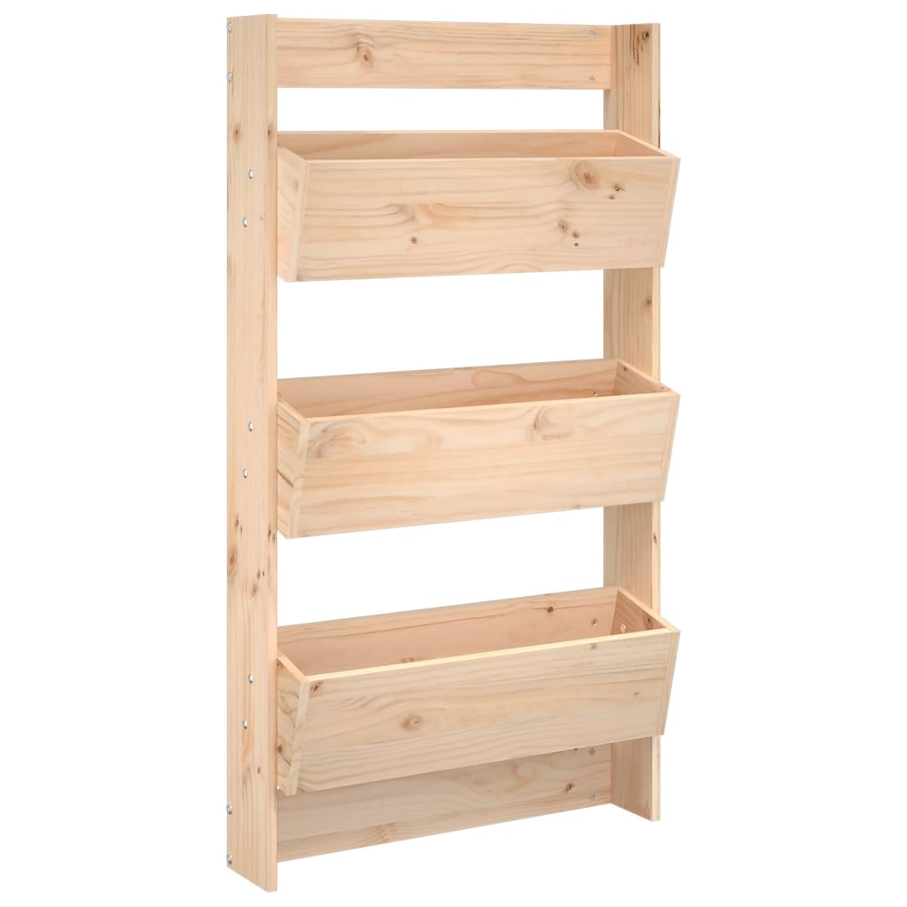 plantevæg 60x18,5x110 cm 3 niveauer massivt fyrretræ