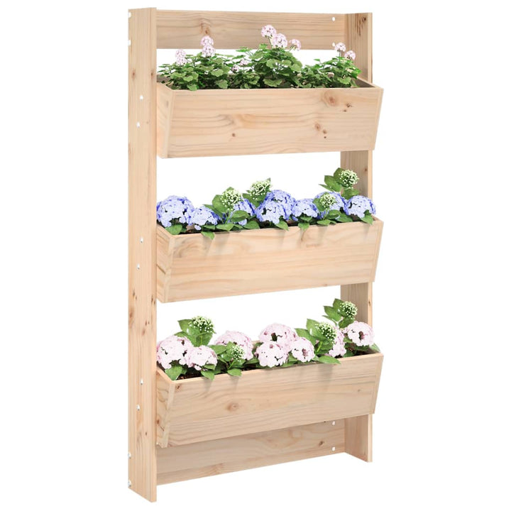 plantevæg 60x18,5x110 cm 3 niveauer massivt fyrretræ