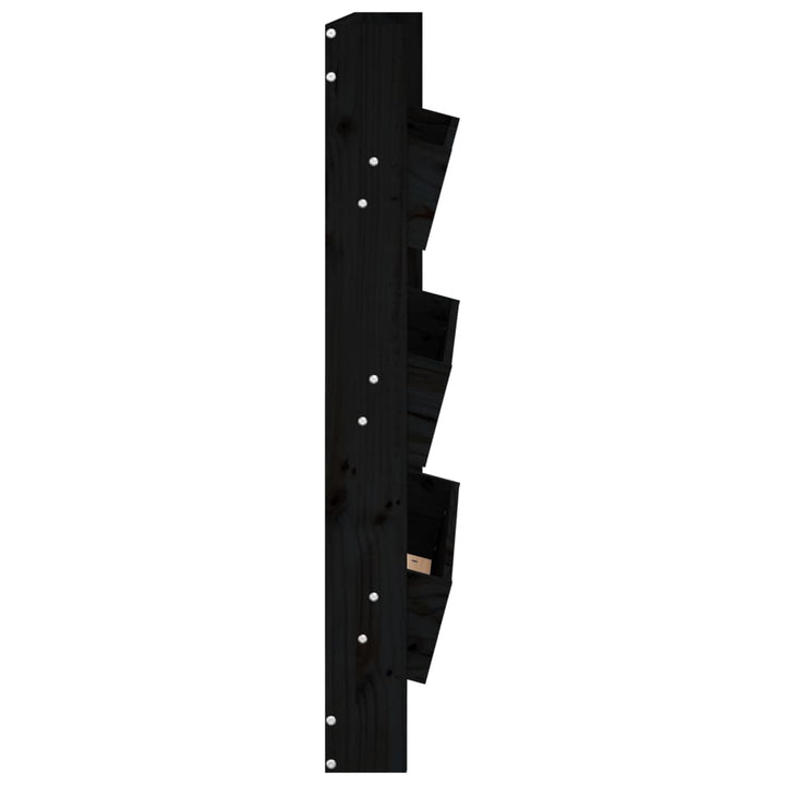 plantevæg 60x18,5x110 cm 3 niveauer massivt fyrretræ sort